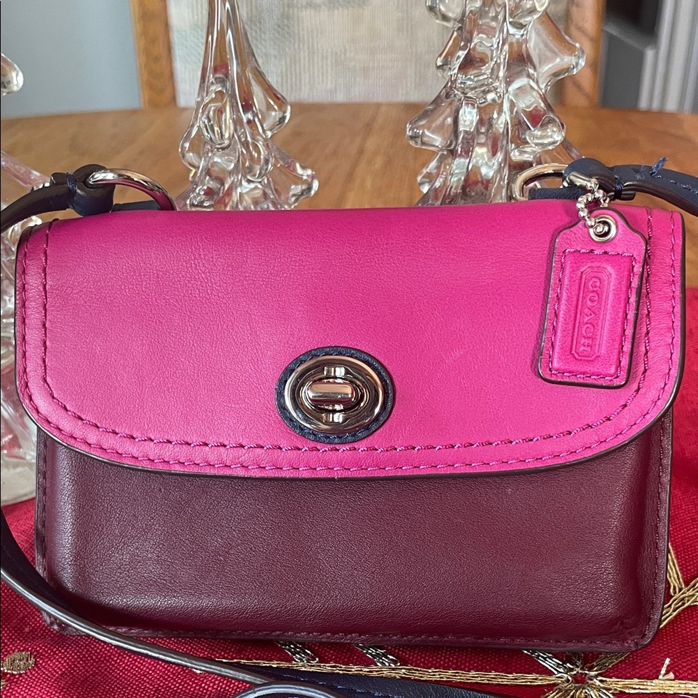 Coach Fuchsia and Burgundy Mini Crossbody/wallet Bag - Picture 2 of 7